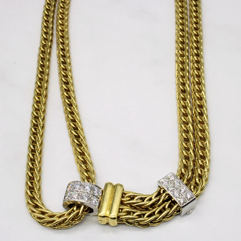 classic tennis bracelet white gold Diamond Closure & Sliding Pendant Necklace | 1.68ctw | 17" |