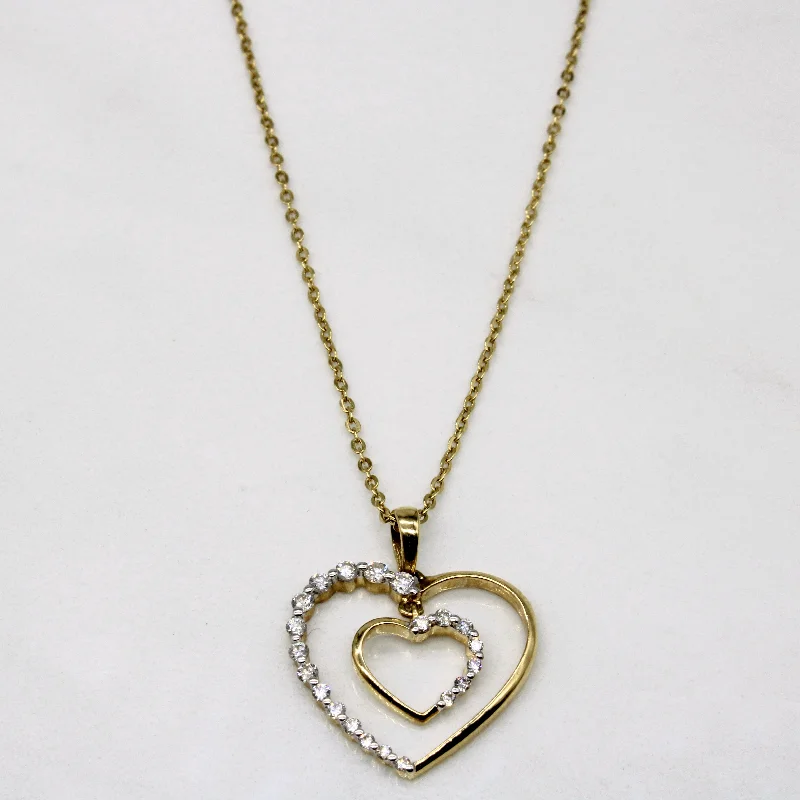 minimalist sapphire drop necklace Diamond Heart Pendant & Necklace | 0.15ctw | 17" |