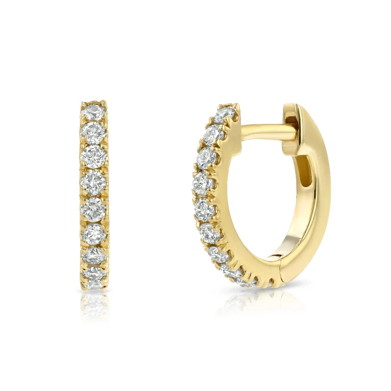 boho gold leaf ring MINI DIAMOND CARTILAGE HOOPS