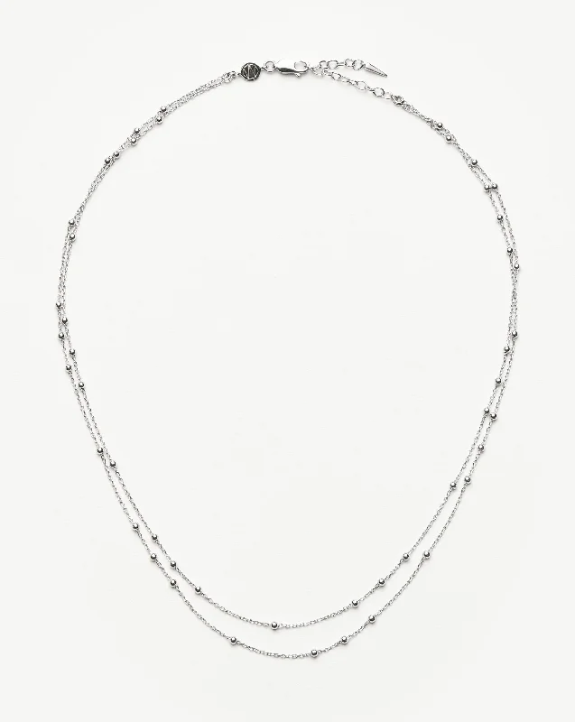 handmade wire-wrapped gemstone ring Double Chain Necklace