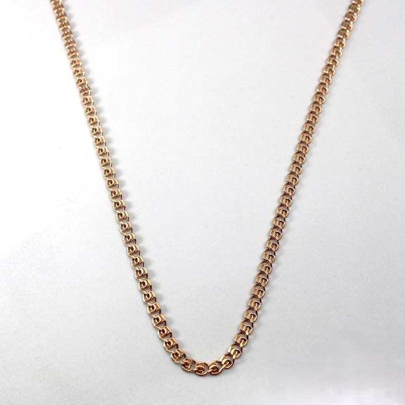 vintage-style filigree bracelet Double Linked Rose Gold Cable Chain | 24"|