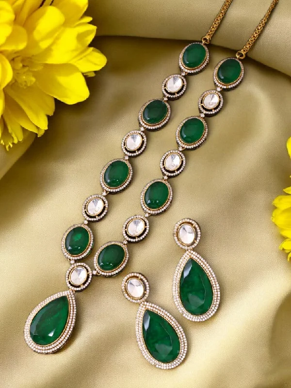 crystal drop earrings elegant Emerald Cassidy Zirconia Jewellery Set