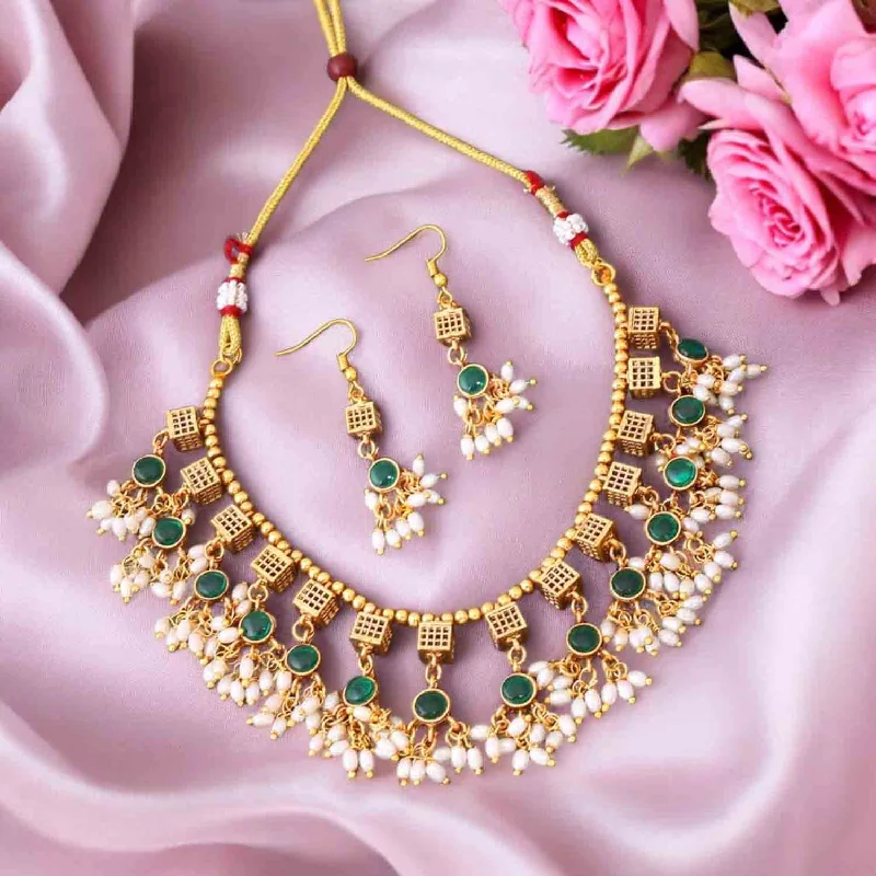 gemstone infinity bracelet Emerald Ridhima Antique Jewellery Set- New Arrival