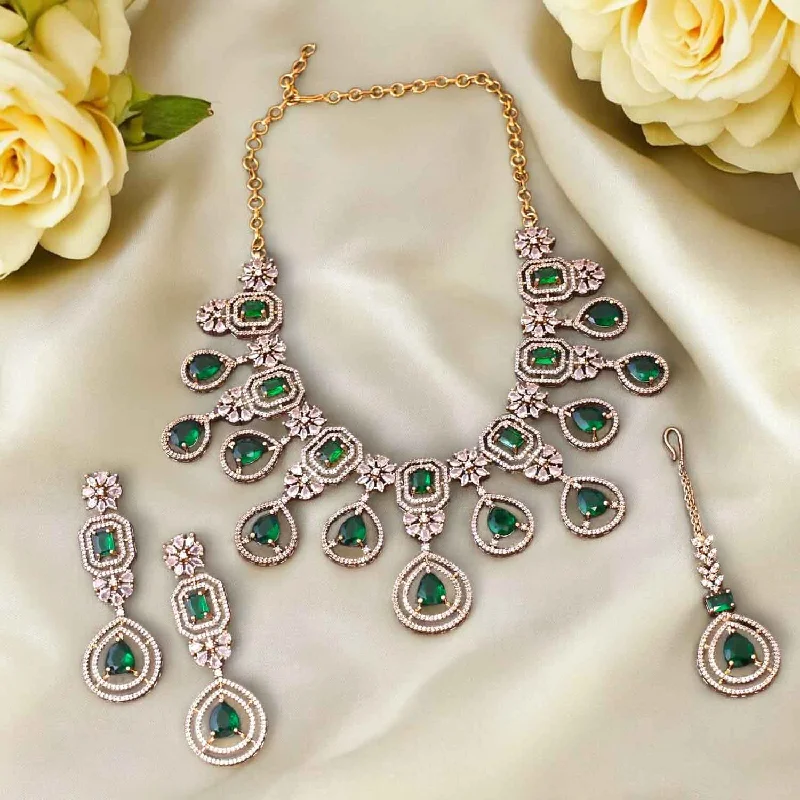 simple snake chain necklace Emerald Zella Victorian Jewellery Set- New Arrival