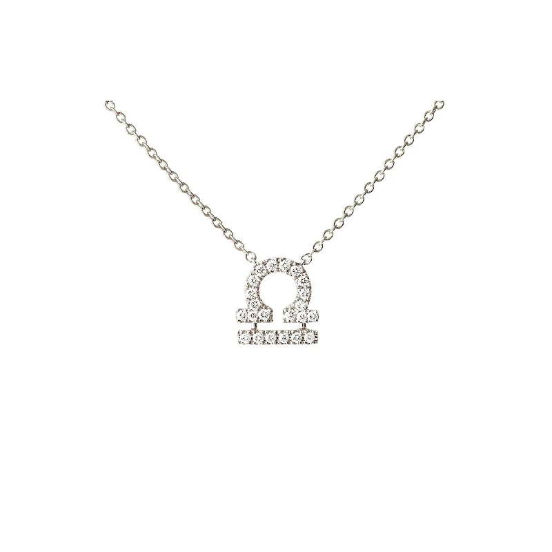 Petit Sign Libra 18K Whitegold Necklace w. Diamonds