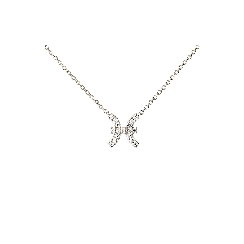 Petit Sign Pisces 18K Whitegold Necklace w. Diamonds