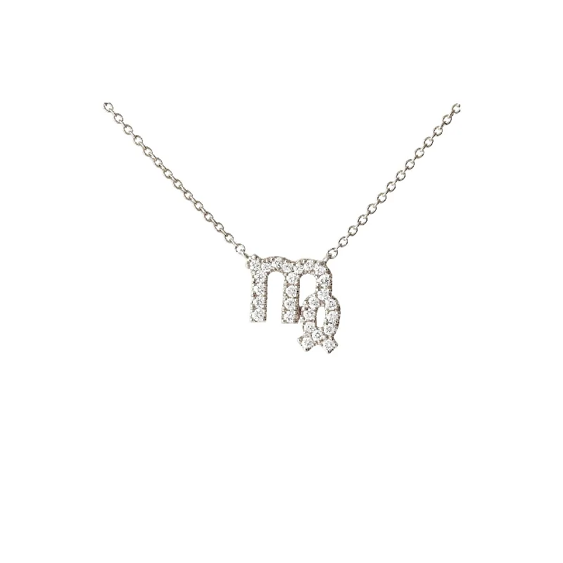 Petit Sign Virgo 18K Whitegold Necklace w. Diamonds