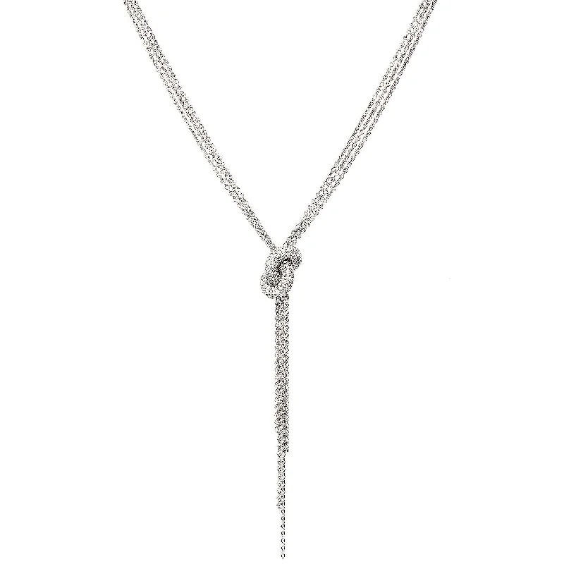 The Legacy Knot 18K Whitegold Necklace w. Diamonds