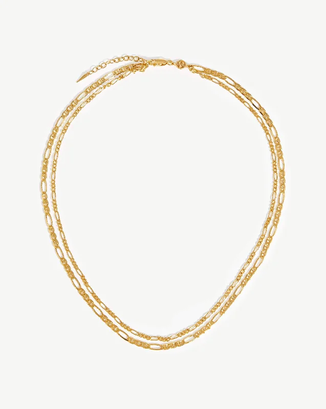 handmade clay bead earrings Filia Double Chain Necklace | 18ct Gold Vermeil