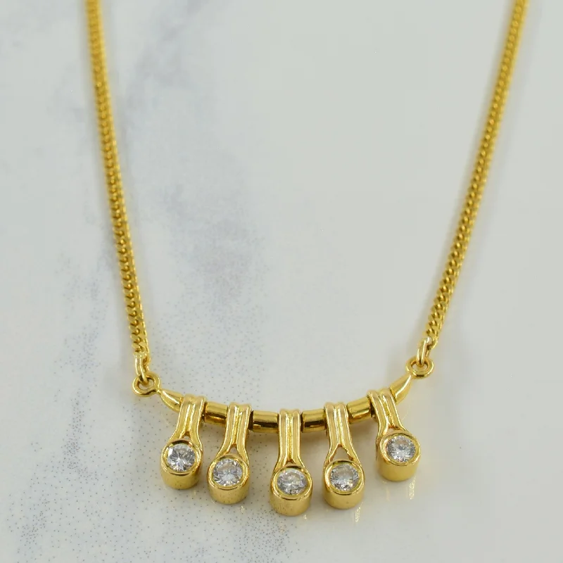birthstone stacking rings set Five Stone Diamond Necklace | 0.20ctw | 16" |