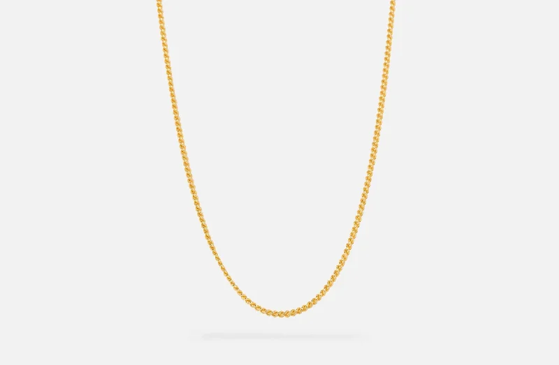 IX Curb Medi Gold Plated Necklace