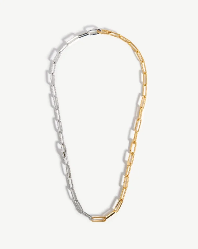 black and gold wedding band Fused Two Tone Modular Chain Necklace | Mixed Metal