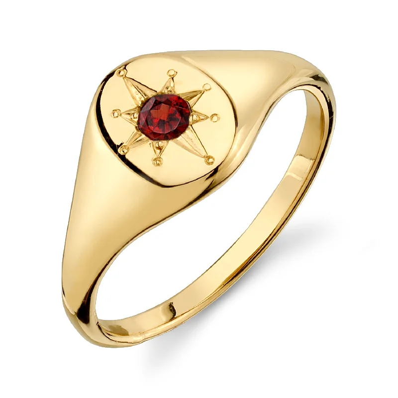celestial star ring gold NORTH STAR SIGNET RING