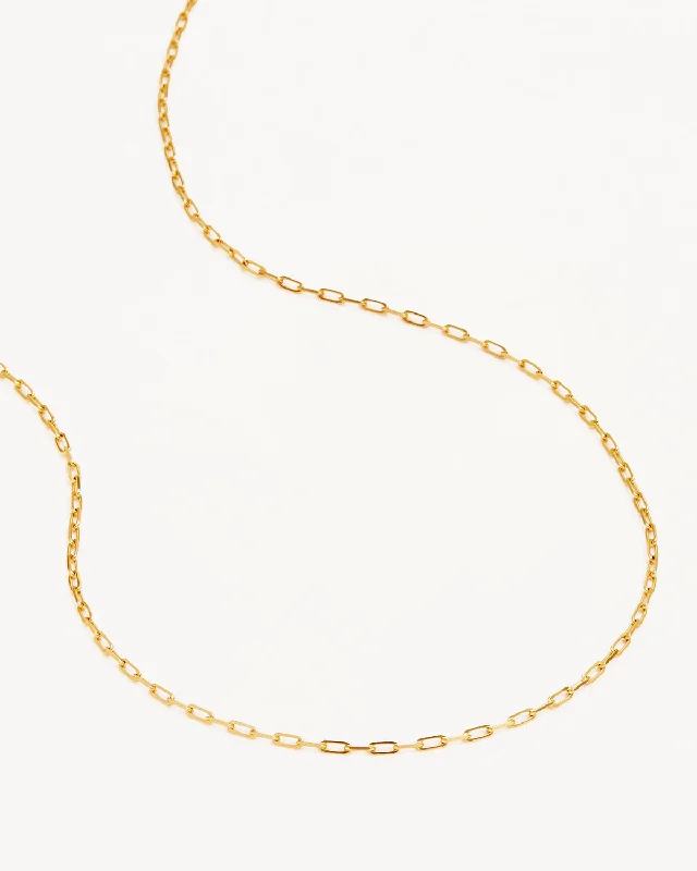 emerald-cut engagement ring halo 18k Gold Vermeil 18" Link Chain Necklace