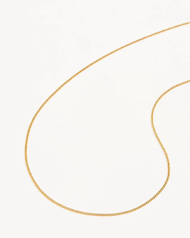 geometric diamond earrings gold 18k Gold Vermeil 19" Fine Curb Chain Necklace