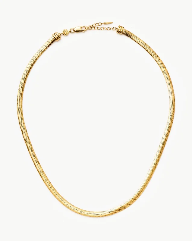 boho macrame bead anklet Flat Snake Chain Necklace