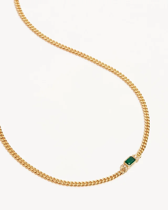 silver feather charm necklace 18k Gold Vermeil Strength Within Green Onyx Curb Choker