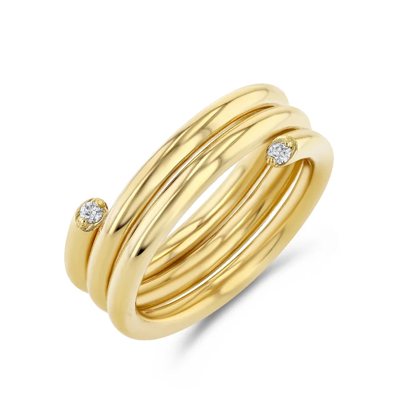 handmade wooden bead necklace GOLD WRAP RING