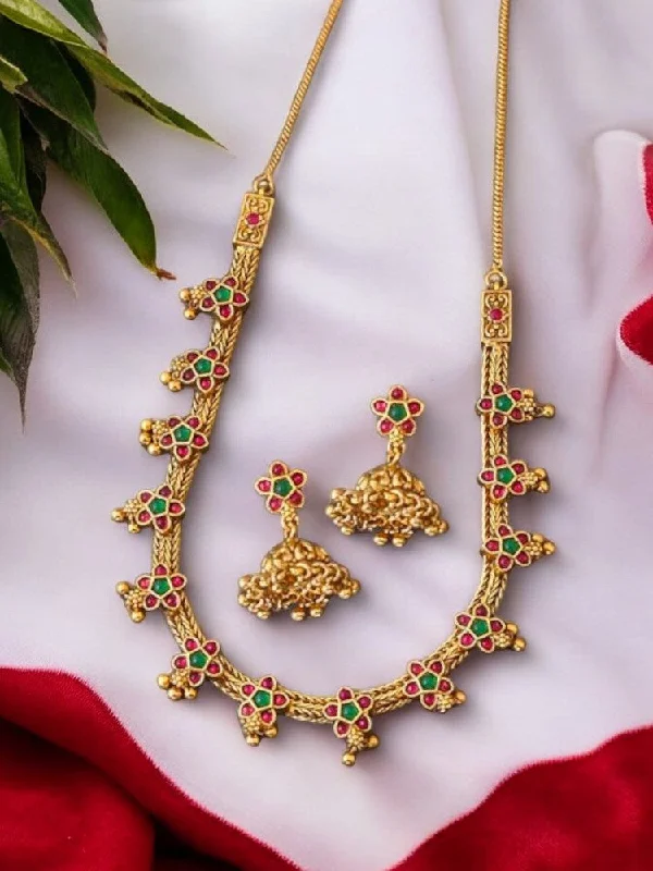 vintage cameo brooch jewelry Golden Jyothi Antique Jewellery Set