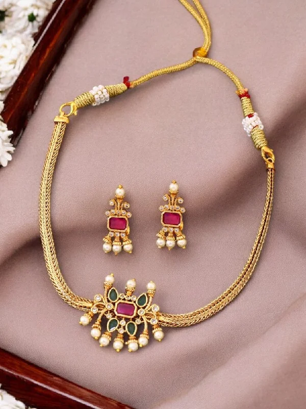 silver moon phase pendant Golden Mahadeva Antique Jewellery Set - New Arrival
