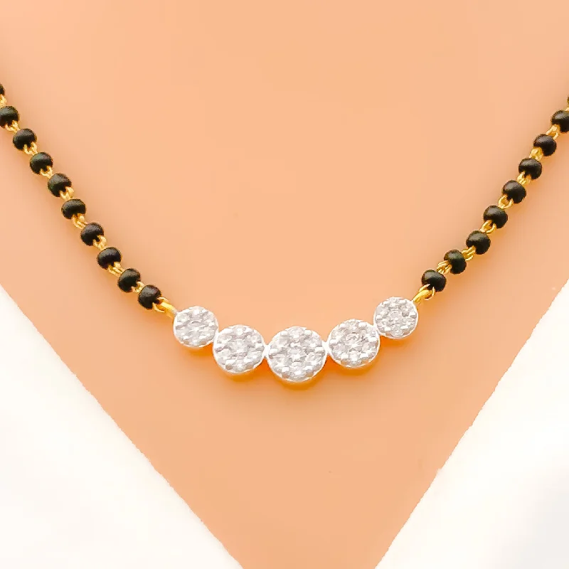 Graceful Five Flower Diamond + 18k Gold Mangal Sutra