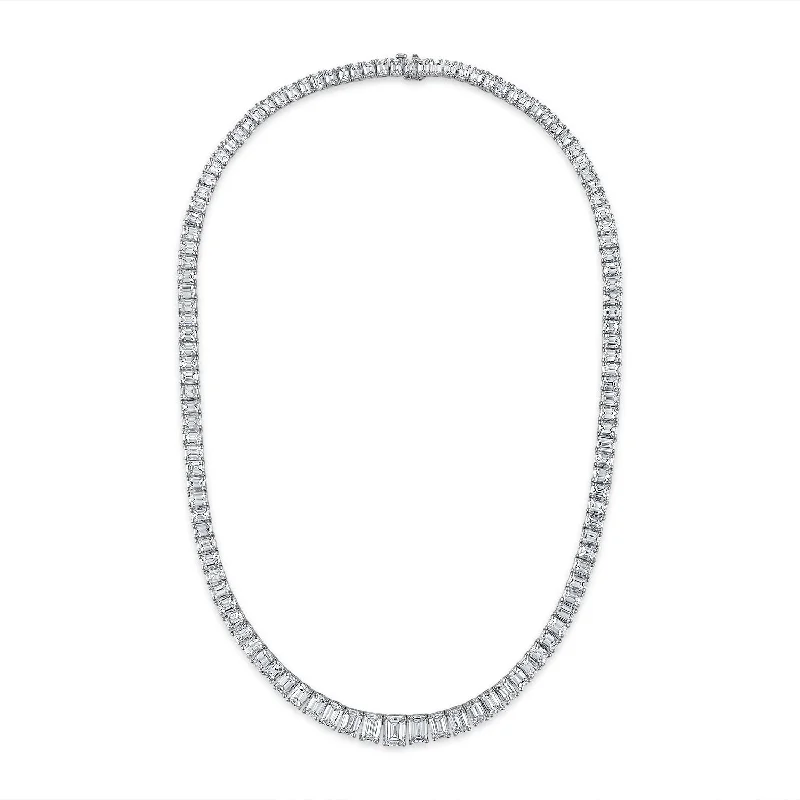 minimalist moonstone bracelet Graduated Emerald Cut Tennis Necklace