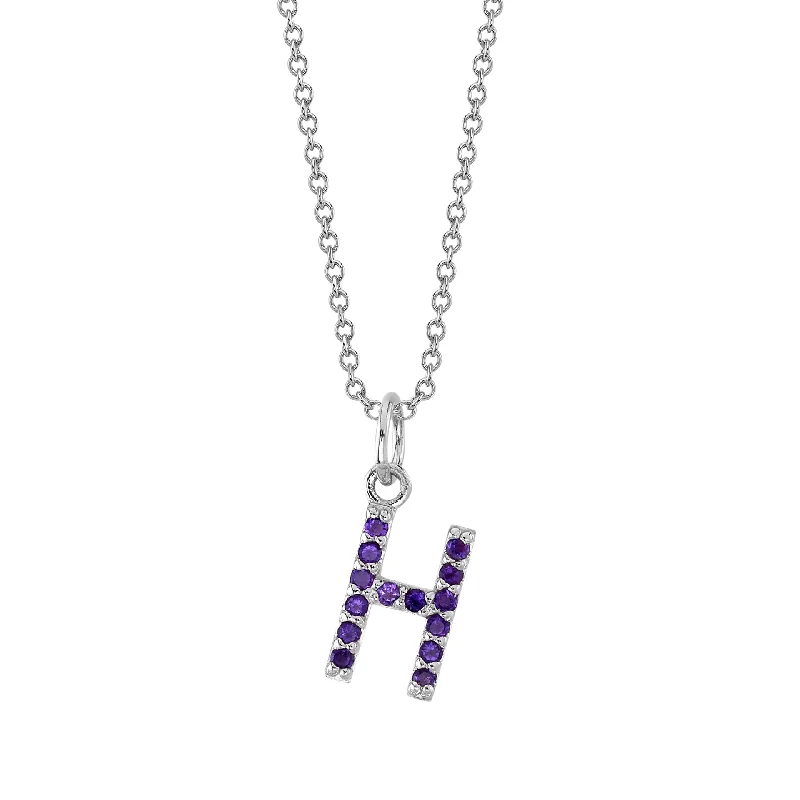 raw crystal cuff bracelet H Initial Birthstone Charm Necklace