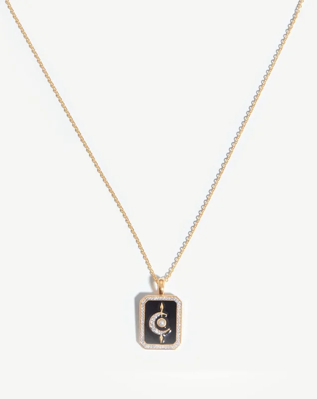 modern infinity signet ring Harris Reed Fine Lunar Necklace | 14ct Solid Gold/Pearl & Diamond