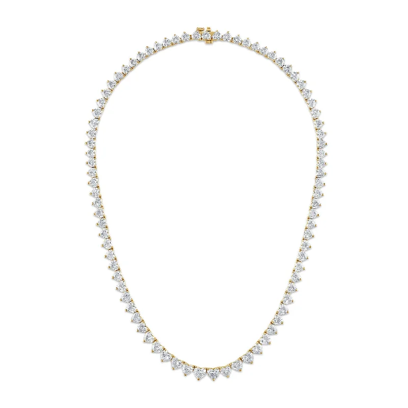 gemstone teardrop earrings Heart Shape Diamond Tennis Necklace