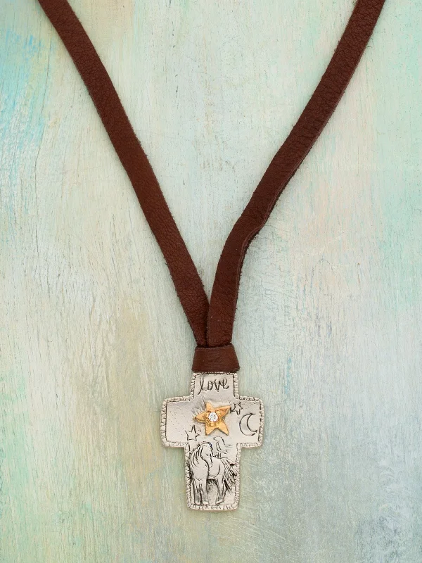 tiny diamond cross necklace Holding Faith Necklace