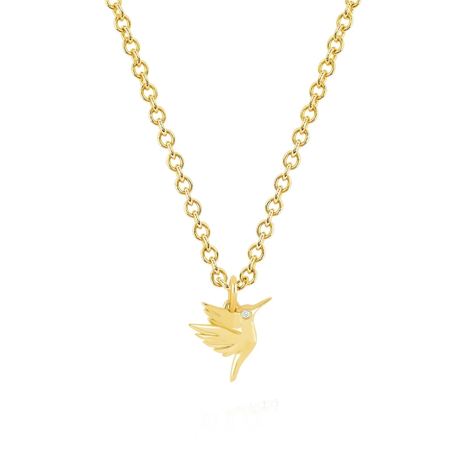 minimalist cubic zirconia earrings Hummingbird Necklace with Diamond Eye