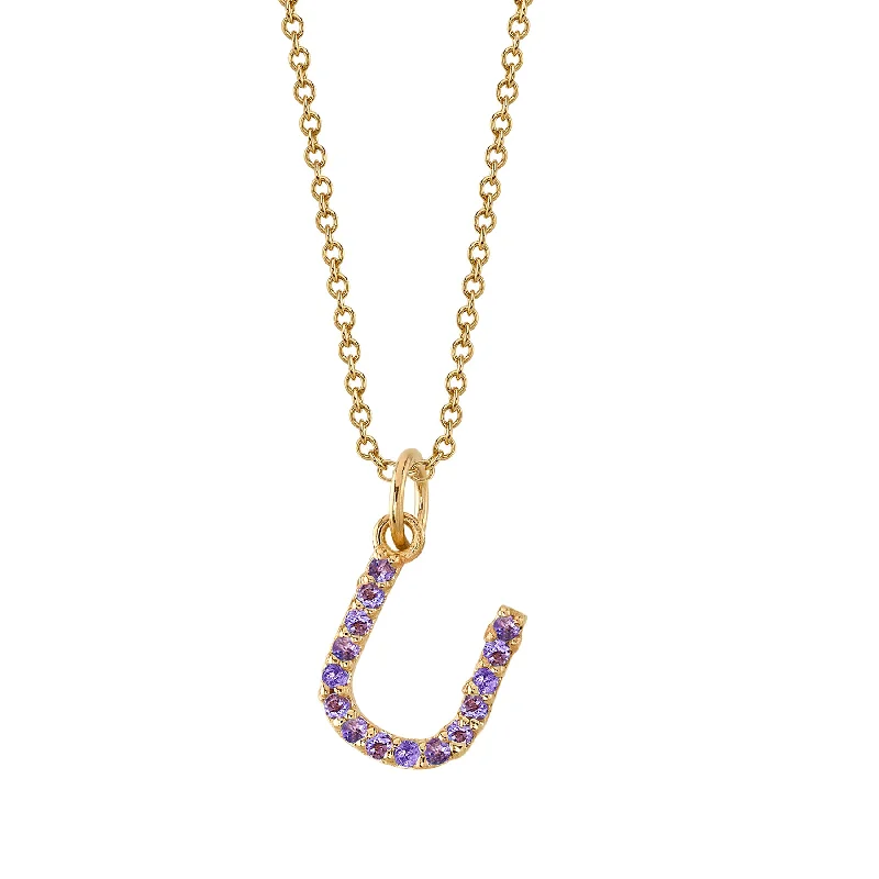 real tiger’s eye bead bracelet U Initial Birthstone Charm Necklace