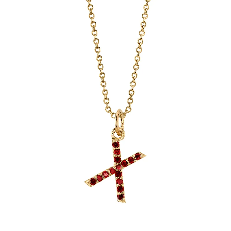 luxury diamond eternity ring X Initial Birthstone Charm Necklace
