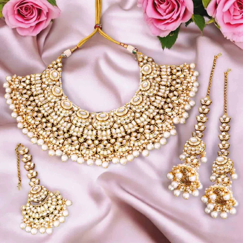 black diamond stud earrings Ivory Asmita Kundan Jewellery Set