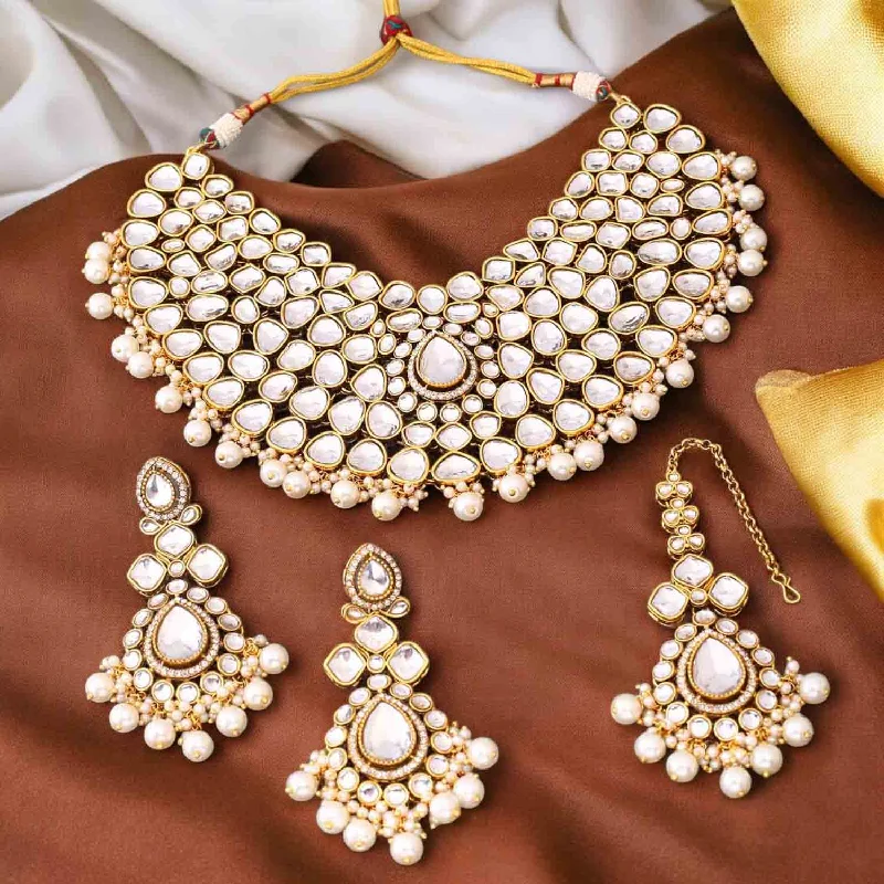 dainty cherry blossom ring Ivory Vandanti Kundan Jewellery Set