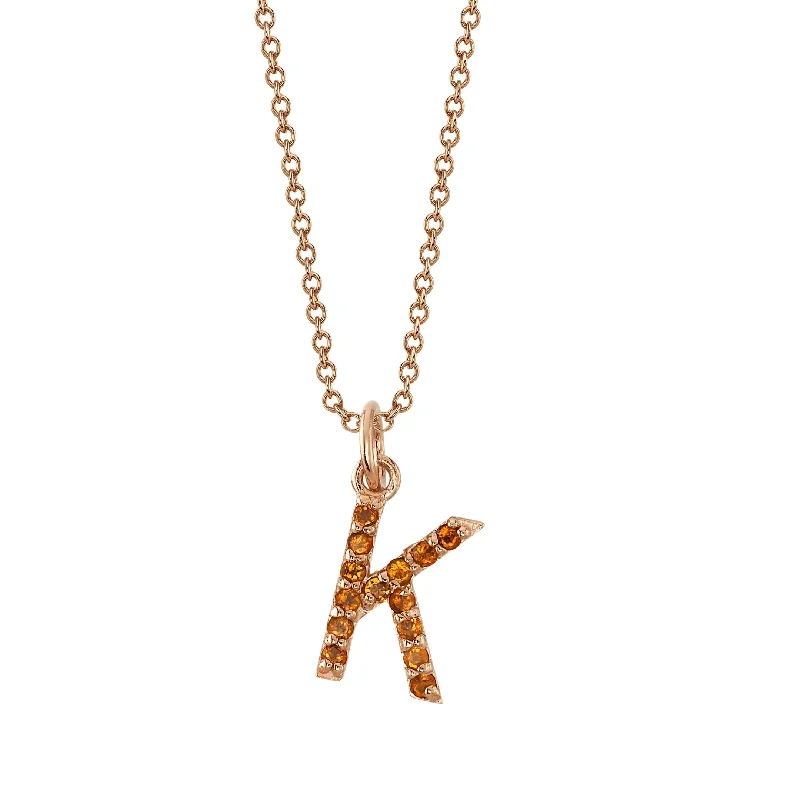fine silver herringbone necklace K Initial Birthstone Charm Necklace