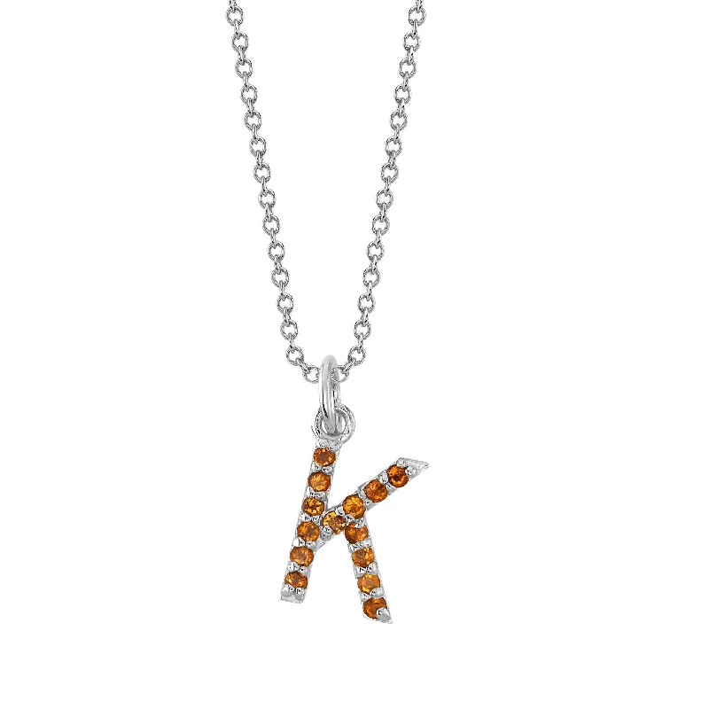 dainty gemstone chain bracelet K Initial Birthstone Charm Necklace