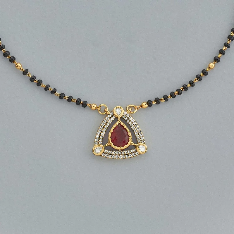 personalized ring with name Kundan Mangalsutra 170796
