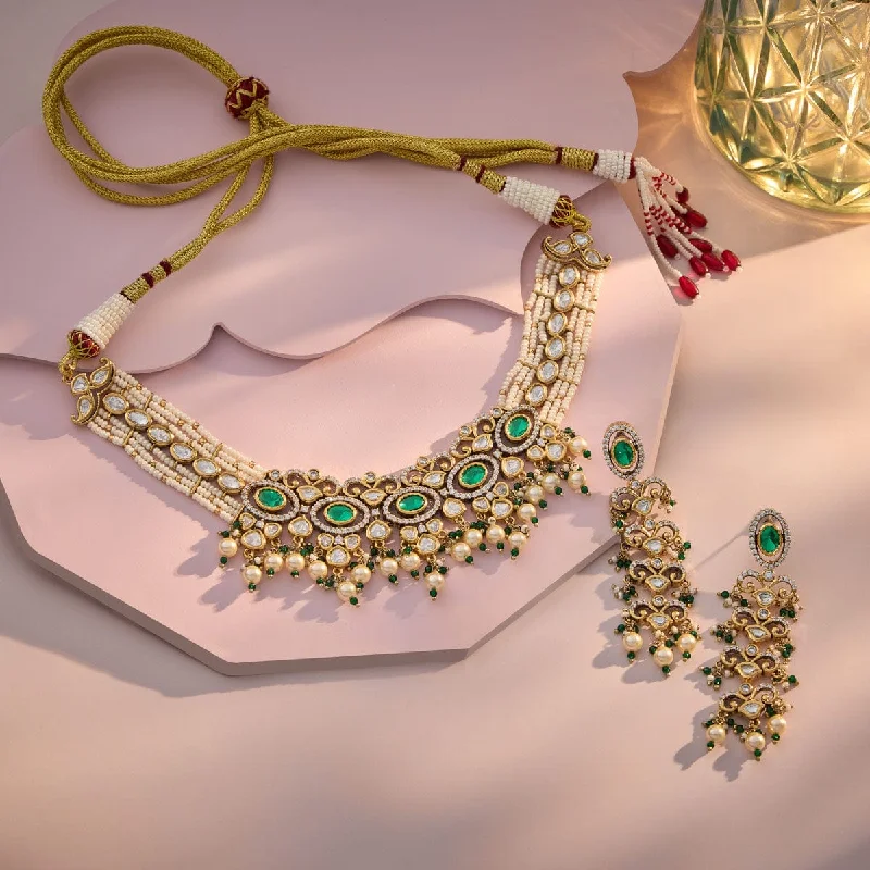 dainty gemstone chain bracelet Kundan Necklace 149211