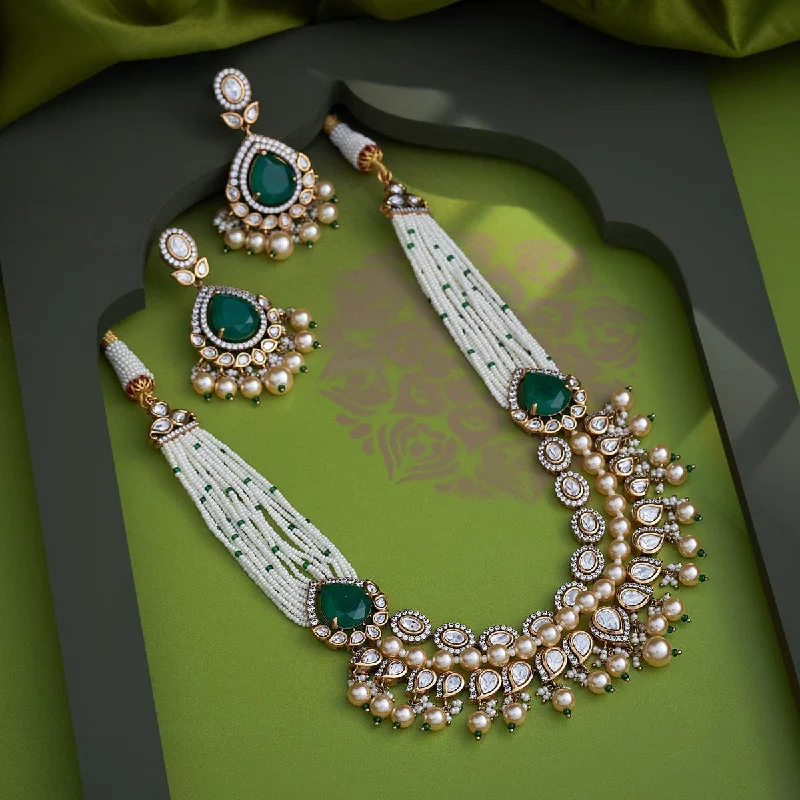 personalized gemstone pendant necklace Kundan Necklace 164016