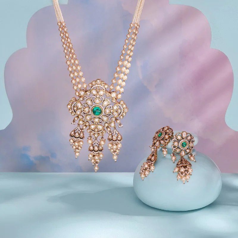 layered pearl choker necklace Kundan Necklace 170769