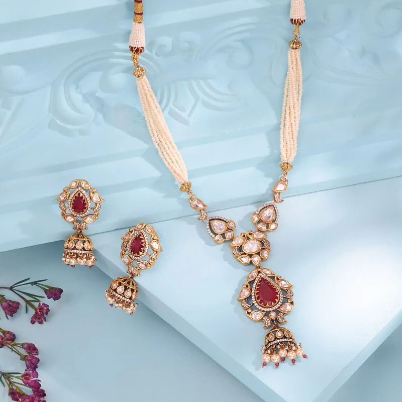 sterling silver toe ring set Kundan Necklace 170774