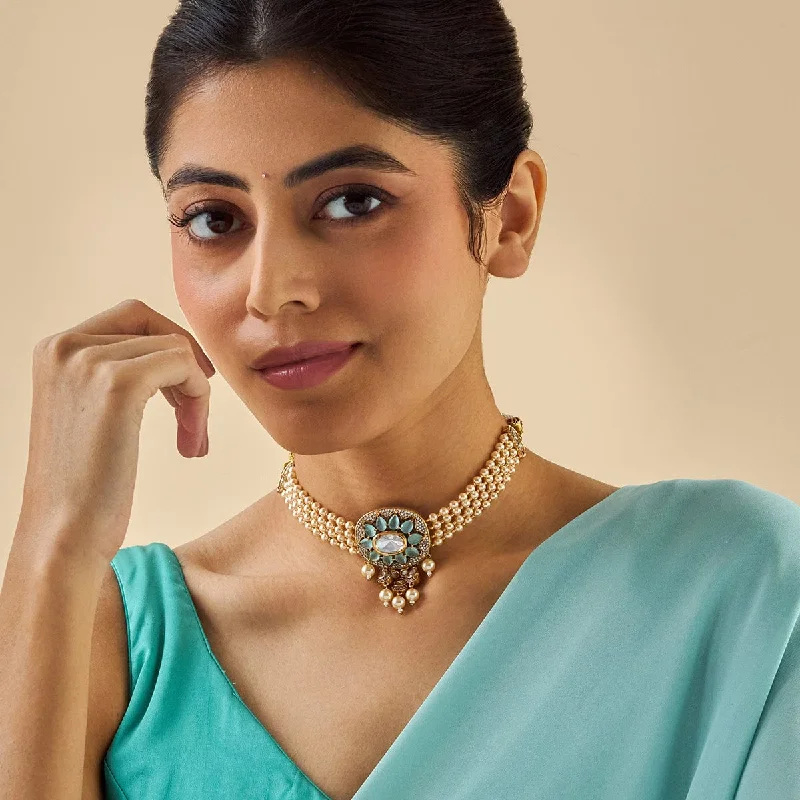 personalized bar necklace silver Kundan Necklace 174037