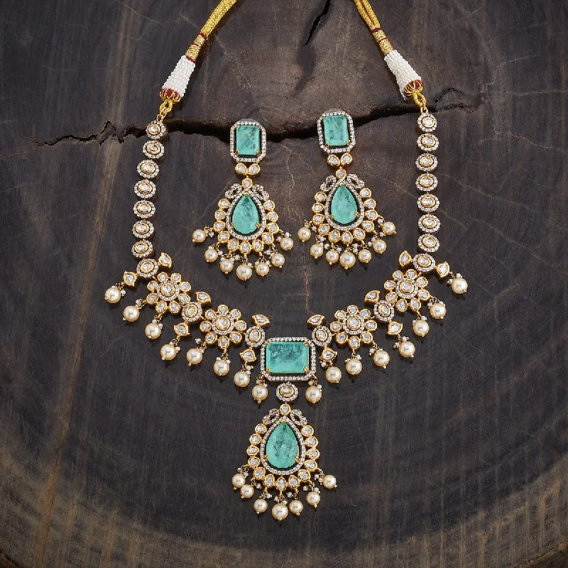 aquamarine and diamond wedding ring Kundan Necklace 174044