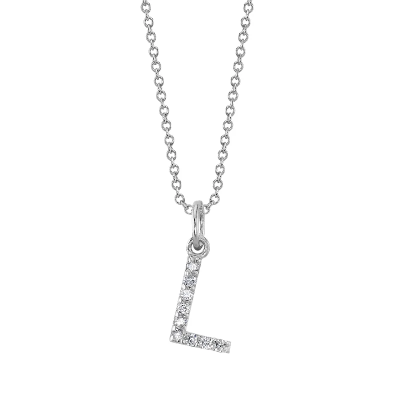 unique square diamond ring L Initial Birthstone Charm Necklace