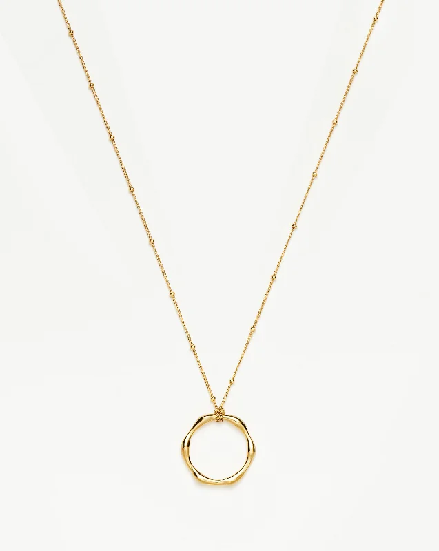 sapphire engagement ring halo Large Molten Pendant Necklace | 18ct Gold Vermeil