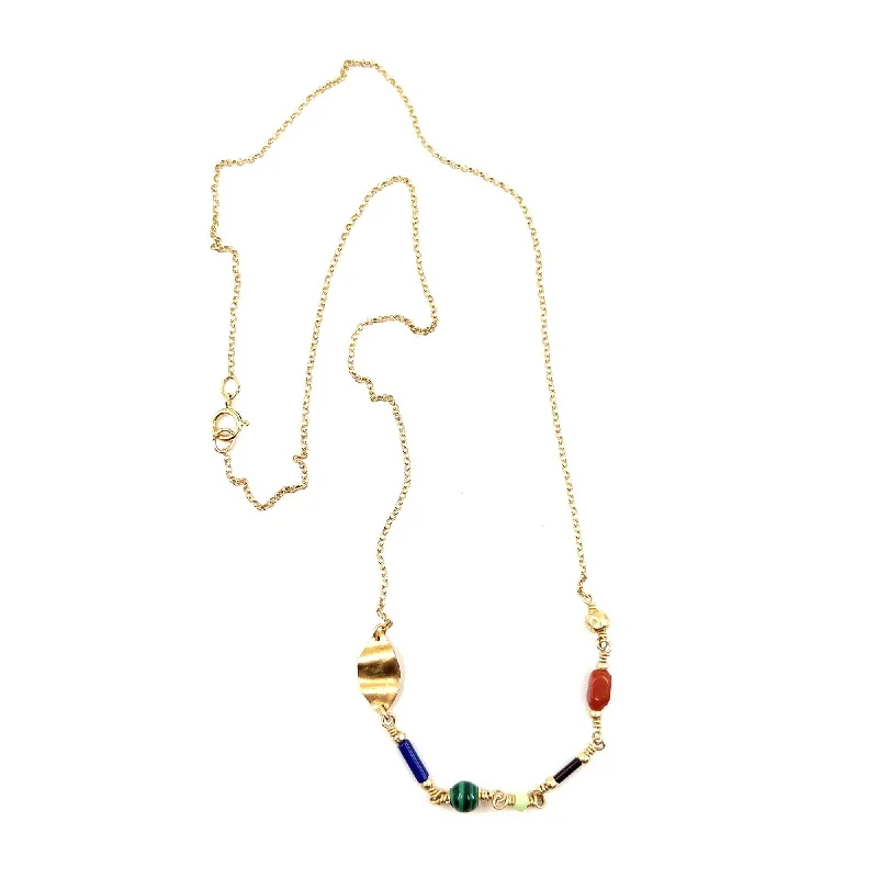 Alva Green 14K Goldfilled Necklace w. Gemstones