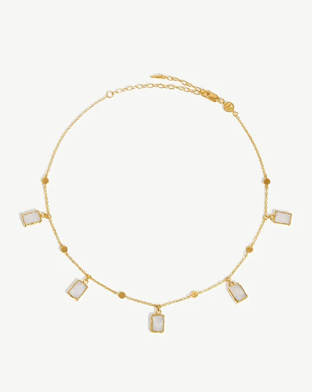 hammered gold stacking rings Lena Charm Choker | 18ct Gold Plated/Rainbow Moonstone