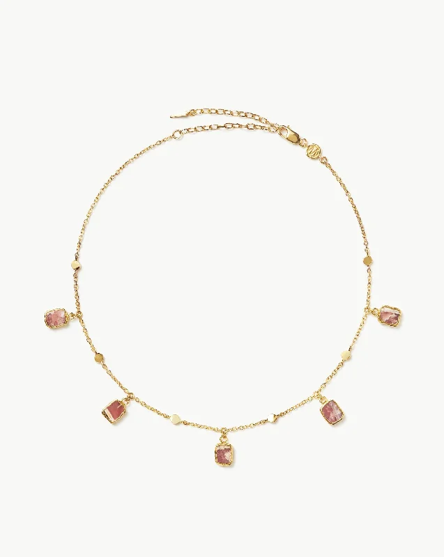 gothic black onyx ring men Lena Charm Choker | 18ct Gold Plated/Rhodochrosite
