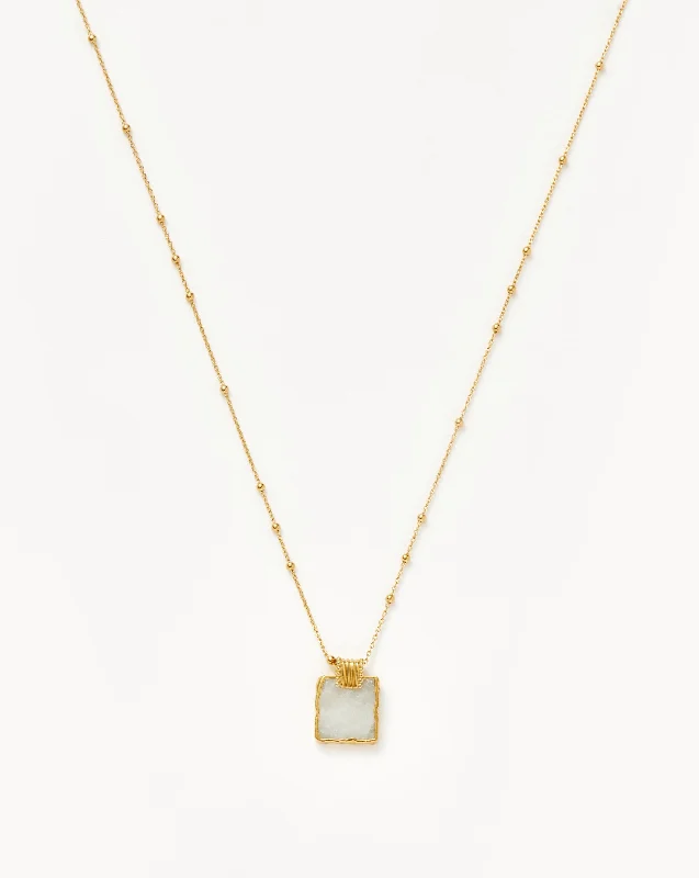 sterling silver toe ring set Lena Charm Necklace | 18ct Gold Plated/Rainbow Moonstone